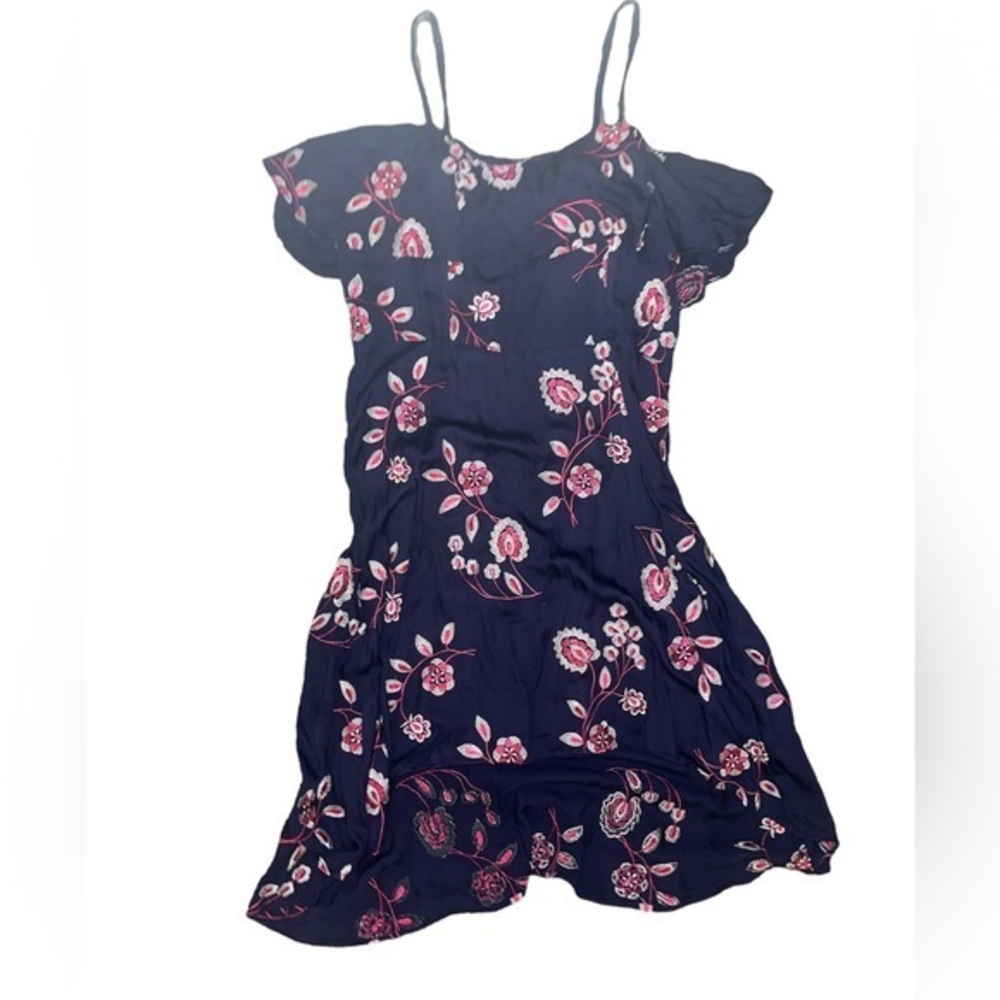 Aqua Floral Hi-lo Dress